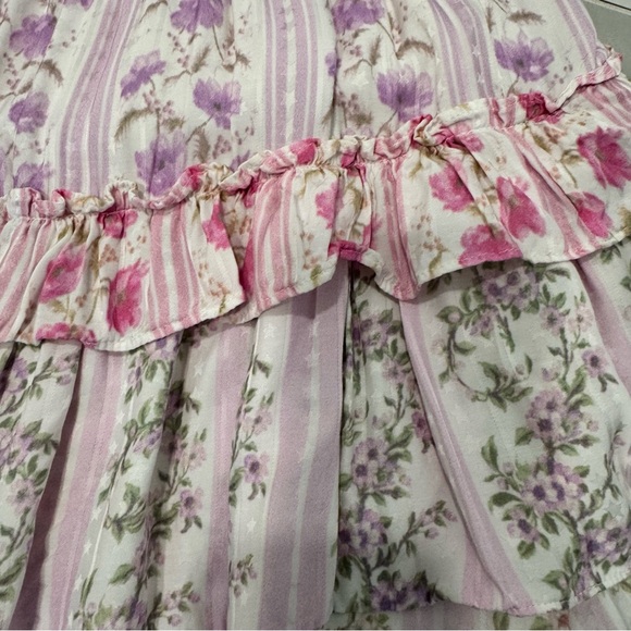 LoveShackFancy Pink/Purple Corbett Mini Skirt in Pastel Clouds. Size XL. - Picture 9 of 12